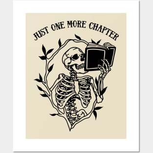 Skeleton Reading Gothic Book Lover - Just One More Chapter Posters and Art